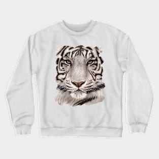 White Tiger Face Painting Crewneck Sweatshirt